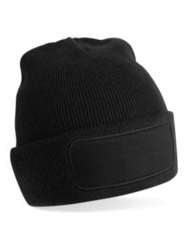 Patch-Beanie mit viereckigem Patch - verschiedene Farben - Gr. Onesize